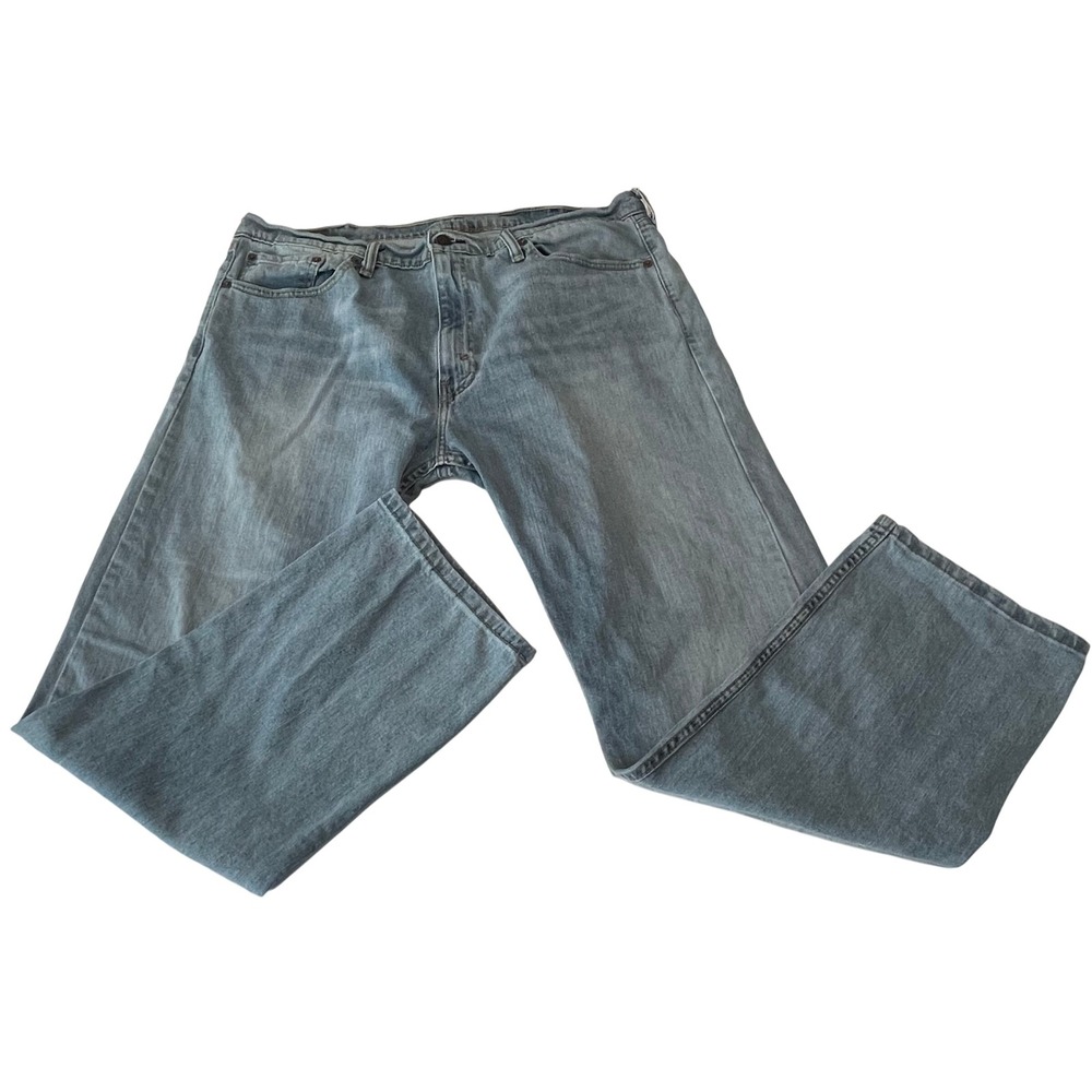 00585 - Levi's 505 Regular Fit Light Wash Denim Jeans Mens 38x30